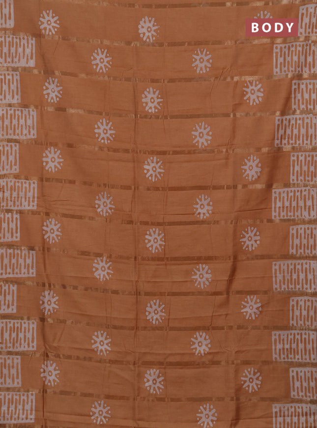 Sandal Semi Chanderi Saree - Batik Prints