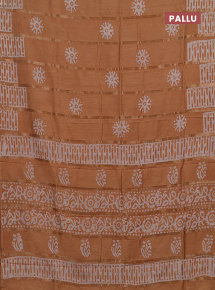 Sandal Semi Chanderi Saree - Batik Prints