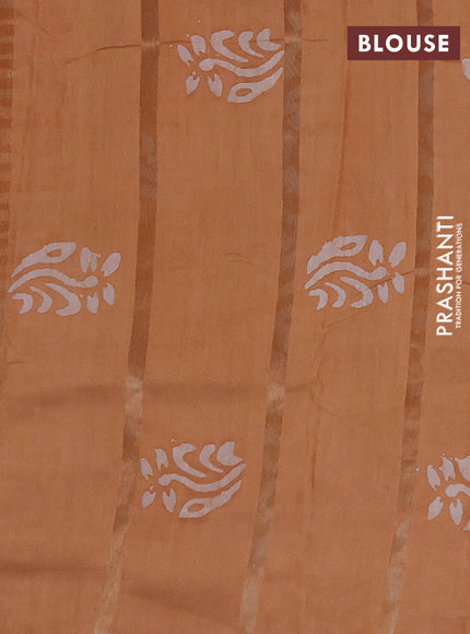 Sandal Semi Chanderi Saree - Batik Prints