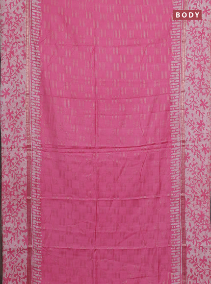 Light Pink Semi Chanderi Saree - Batik Prints