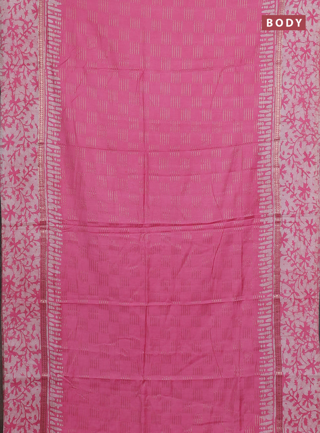 Light Pink Semi Chanderi Saree - Batik Prints