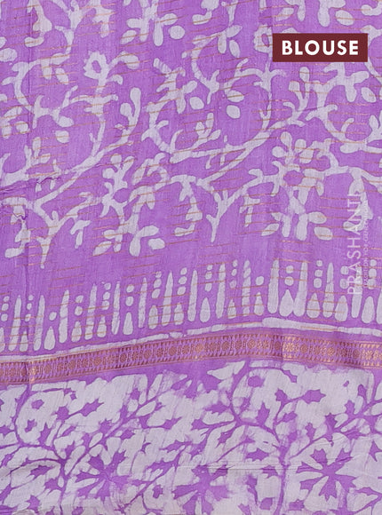 Lavender Semi Chanderi Saree - Batik Prints