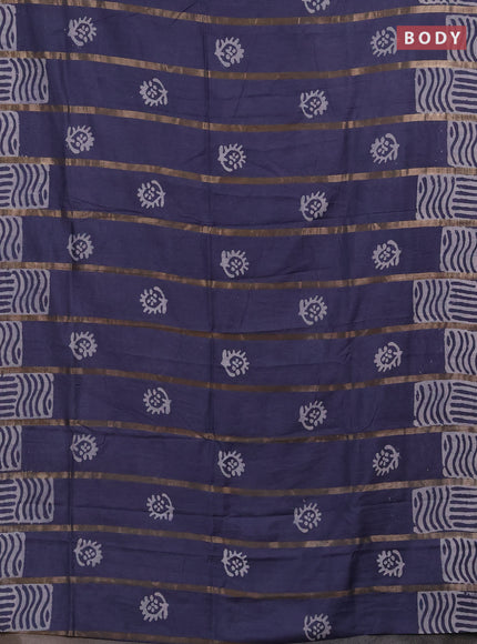 Grey Semi Chanderi Saree - Batik Prints