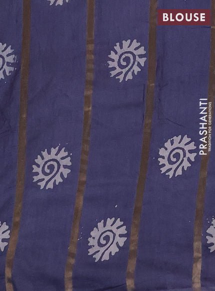 Grey Semi Chanderi Saree - Batik Prints