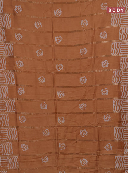 Sandal Semi Chanderi Saree - Batik Prints