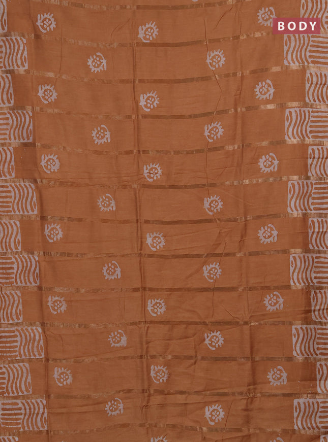 Sandal Semi Chanderi Saree - Batik Prints