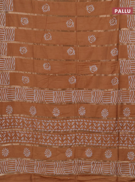 Sandal Semi Chanderi Saree - Batik Prints