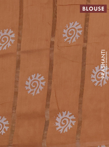 Sandal Semi Chanderi Saree - Batik Prints