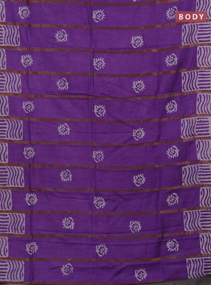Lavender Semi Chanderi Saree - Batik Prints