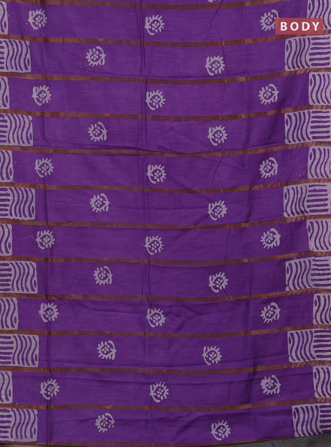Lavender Semi Chanderi Saree - Batik Prints