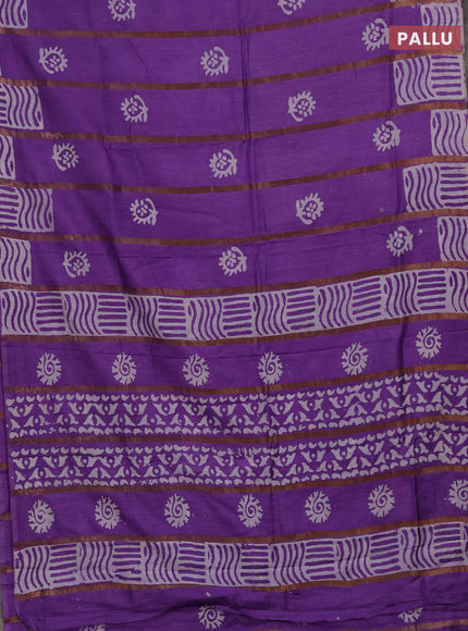 Lavender Semi Chanderi Saree - Batik Prints