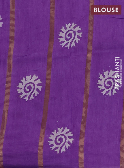 Lavender Semi Chanderi Saree - Batik Prints