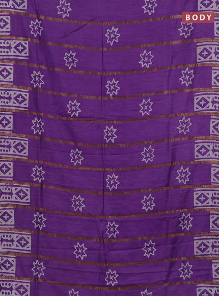 Lavender Semi Chanderi Saree - Batik Prints