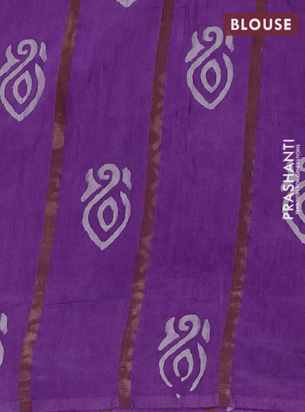 Lavender Semi Chanderi Saree - Batik Prints