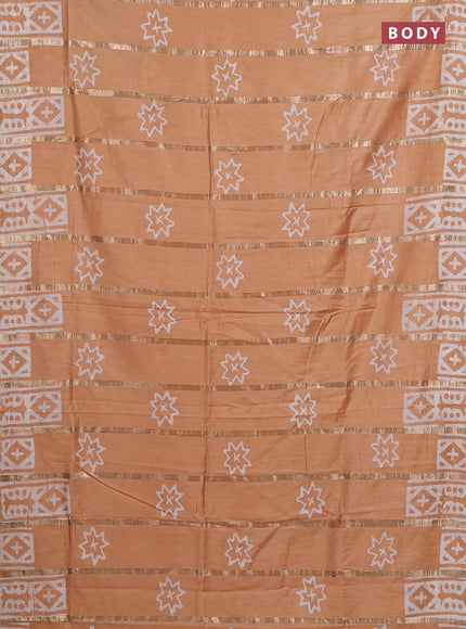 Sandal Semi Chanderi Saree - Batik Prints
