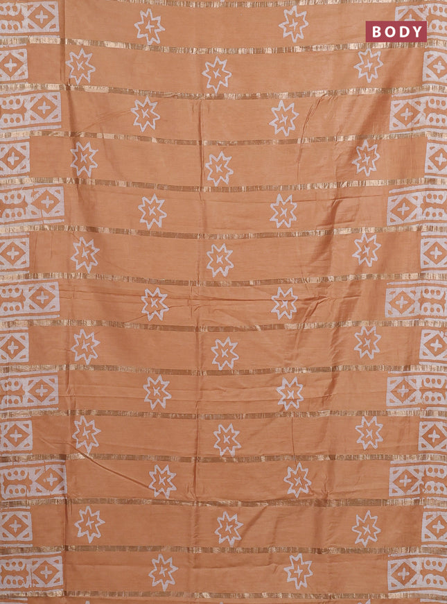 Sandal Semi Chanderi Saree - Batik Prints