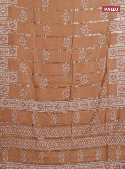 Sandal Semi Chanderi Saree - Batik Prints
