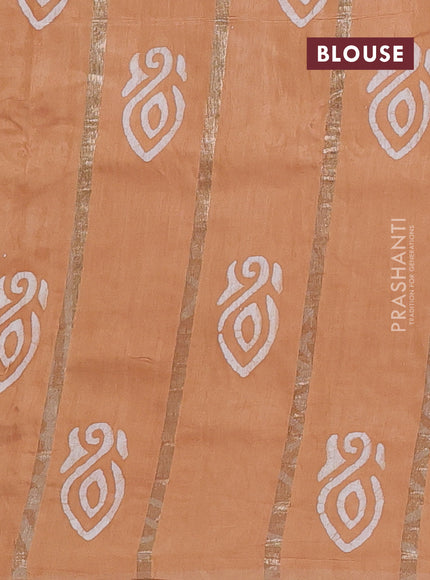 Sandal Semi Chanderi Saree - Batik Prints