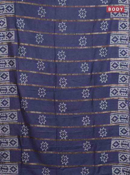Grey Semi Chanderi Saree - Batik Prints