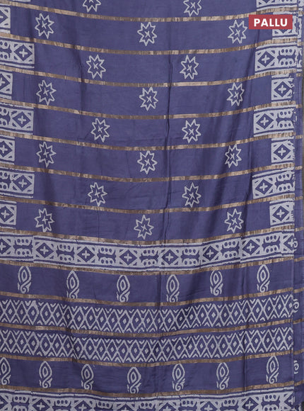 Grey Semi Chanderi Saree - Batik Prints