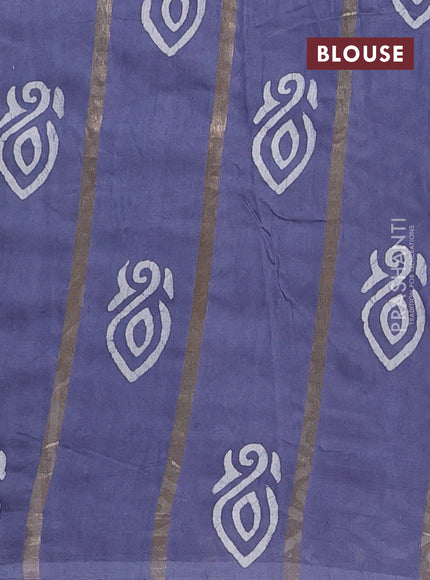 Grey Semi Chanderi Saree - Batik Prints