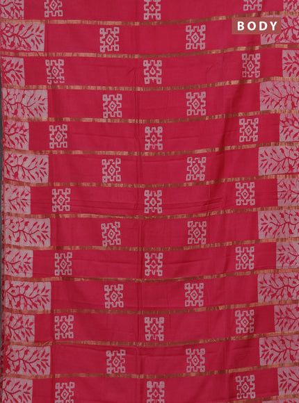 Pink Semi Chanderi Saree - Batik Prints