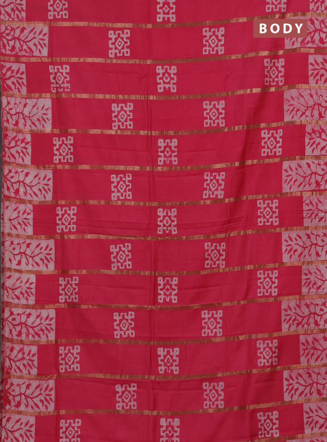 Pink Semi Chanderi Saree - Batik Prints
