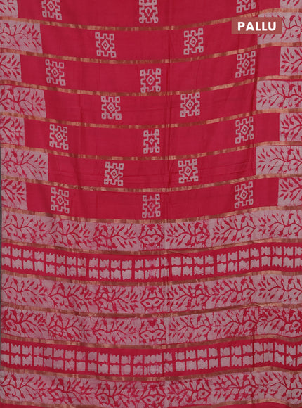 Pink Semi Chanderi Saree - Batik Prints