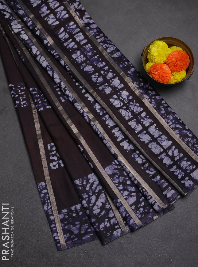 Jamun Semi Chanderi Saree - Batik Prints