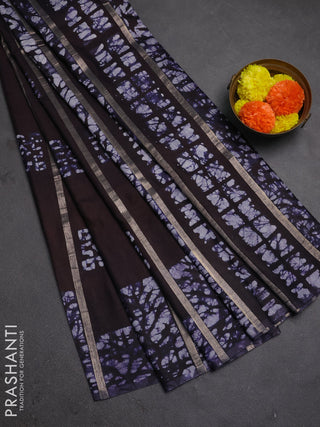 Jamun Semi Chanderi Saree - Batik Prints