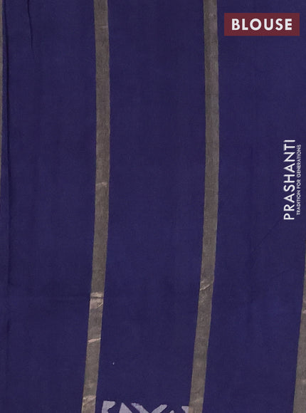 Blue Semi Chanderi Saree - Batik Prints
