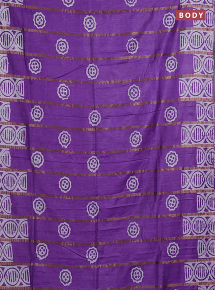 Purple Semi Chanderi Saree - Batik Prints