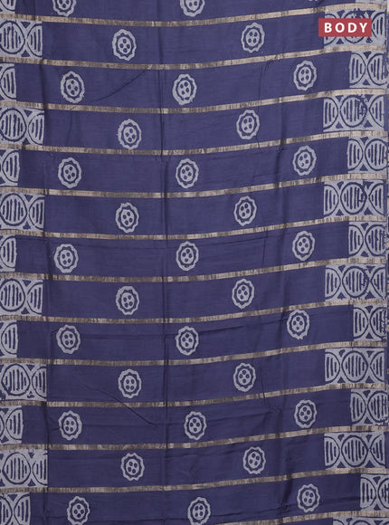 Grey Semi Chanderi Saree - Batik Prints