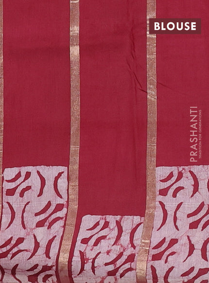 Maroon Semi Chanderi Saree - Batik Prints