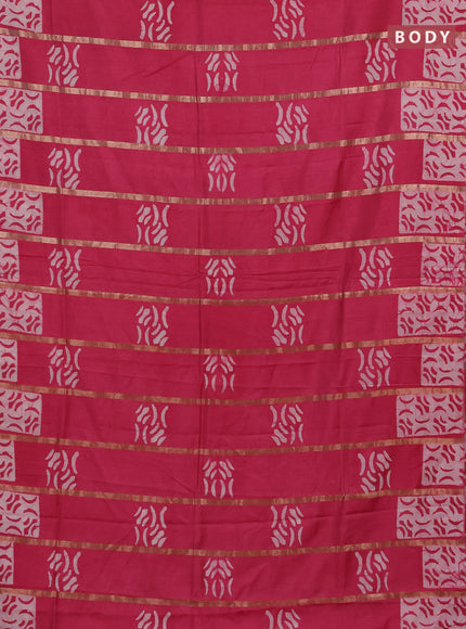 Pink Semi Chanderi Saree - Batik Prints