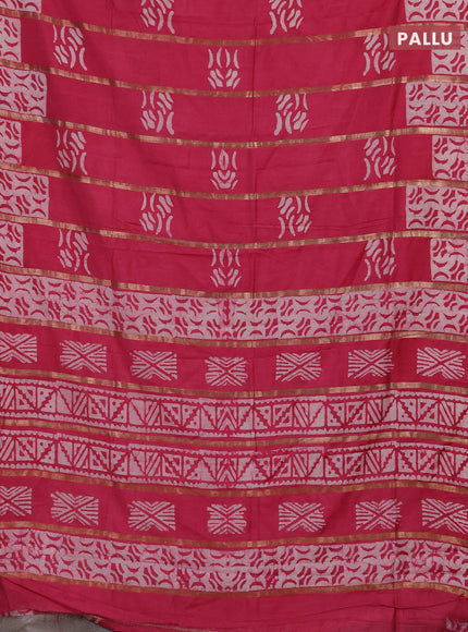 Pink Semi Chanderi Saree - Batik Prints