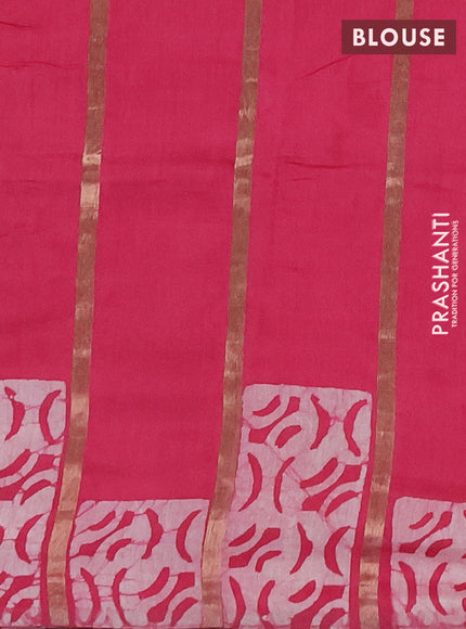 Pink Semi Chanderi Saree - Batik Prints