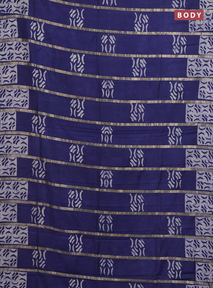 Blue Semi Chanderi Saree - Batik Prints