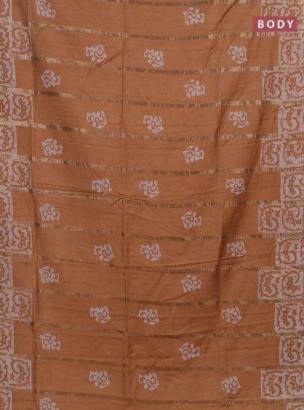 Sandal Semi Chanderi Saree - Batik Prints