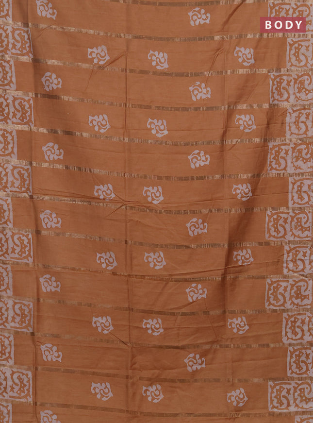 Sandal Semi Chanderi Saree - Batik Prints