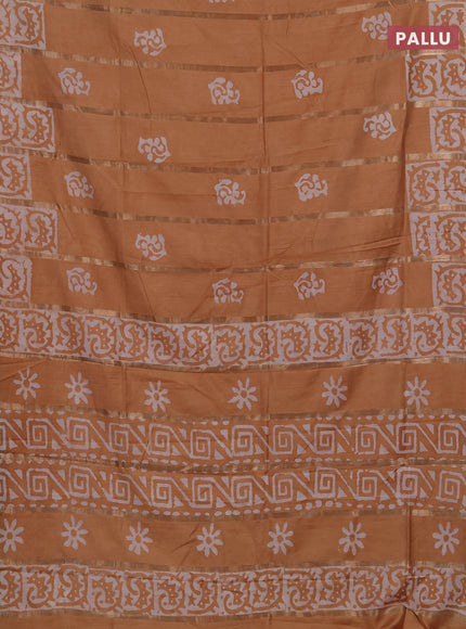 Sandal Semi Chanderi Saree - Batik Prints