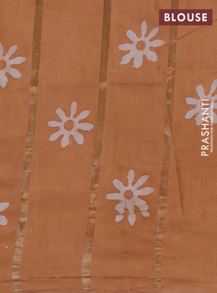 Sandal Semi Chanderi Saree - Batik Prints