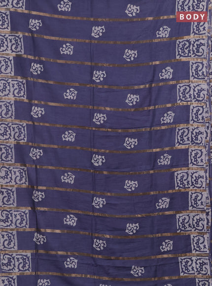 Grey Semi Chanderi Saree - Batik Prints