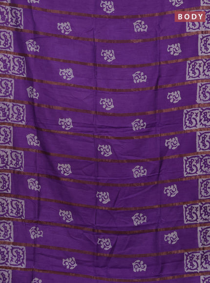 Lavender Semi Chanderi Saree - Batik Prints