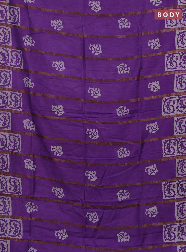 Lavender Semi Chanderi Saree - Batik Prints