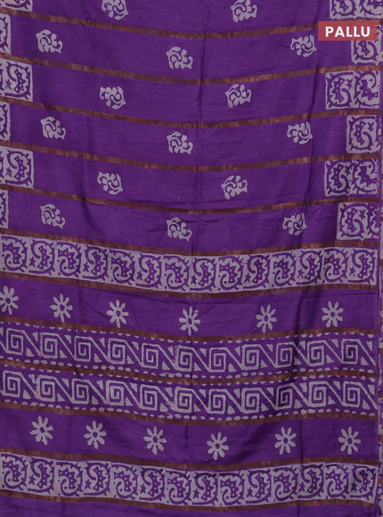 Lavender Semi Chanderi Saree - Batik Prints