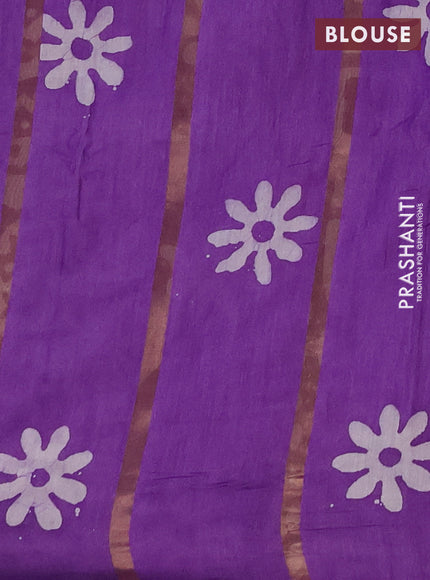 Lavender Semi Chanderi Saree - Batik Prints