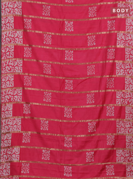 Pink Semi Chanderi Saree - Batik Prints