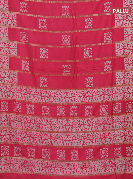 Pink Semi Chanderi Saree - Batik Prints