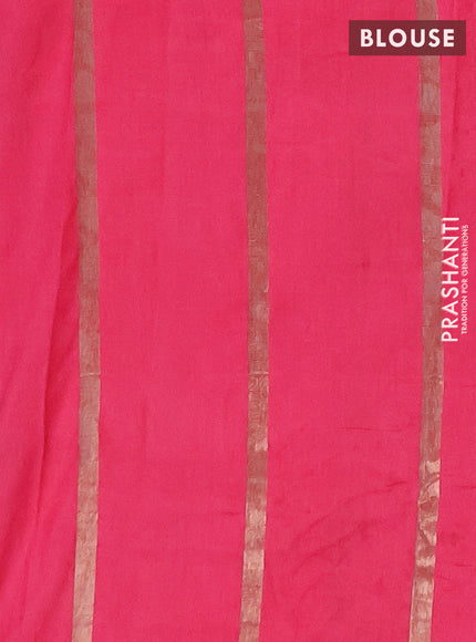 Pink Semi Chanderi Saree - Batik Prints